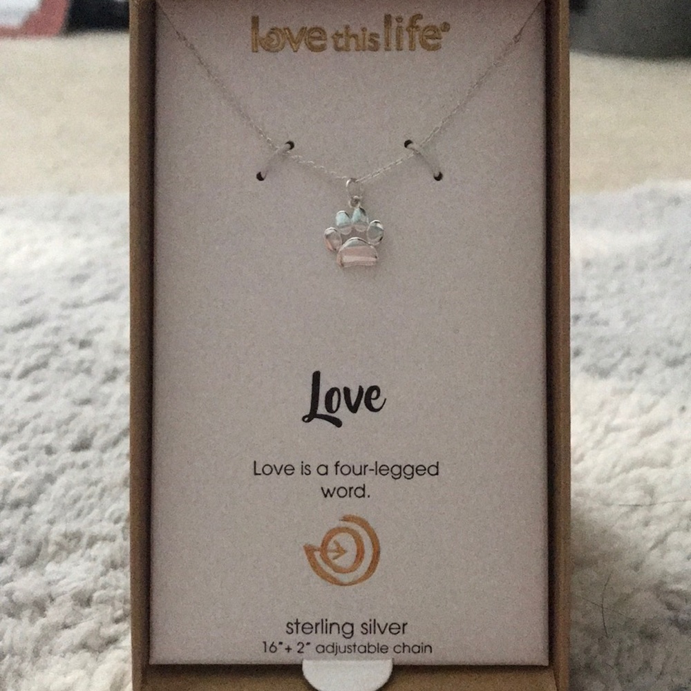 Dog Paw Sterling Silver Necklace